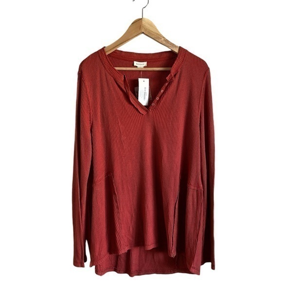 Sundance Long Sleeve Belle Rock Henley Top Size Large - Picture 1 of 8